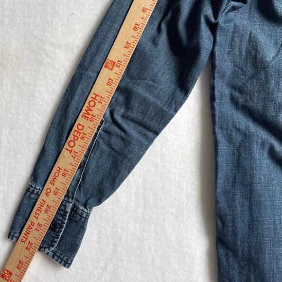 Madewell Long Sleeve Button Up Chambray Casual Dress Side Pockets Size XS - Picture 10 of 13